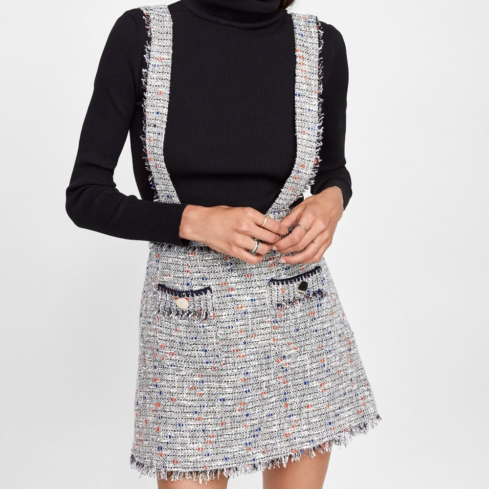 zara MINI SKIRT WITH TWEED SUSPENDERS